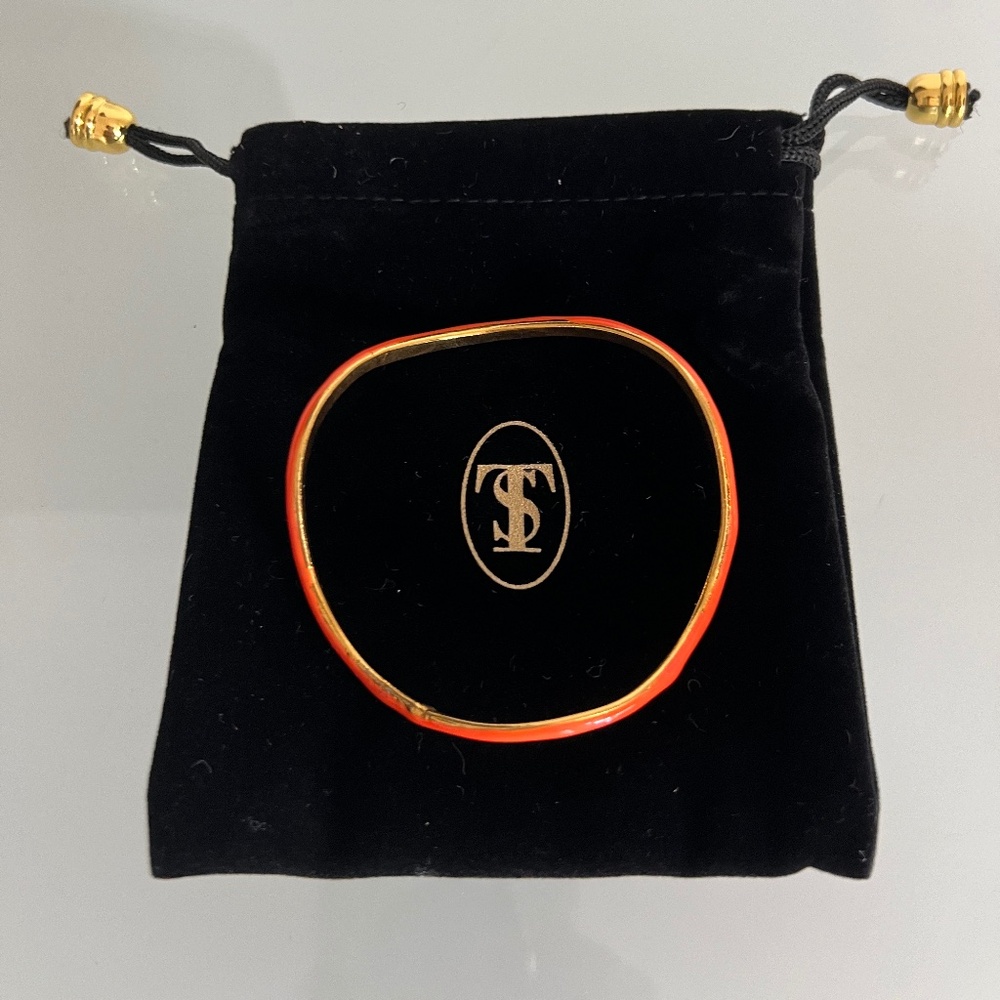SYLVIA TOLEDANO Flow 22K Gold-Plated & Enamel Bracelet Orange